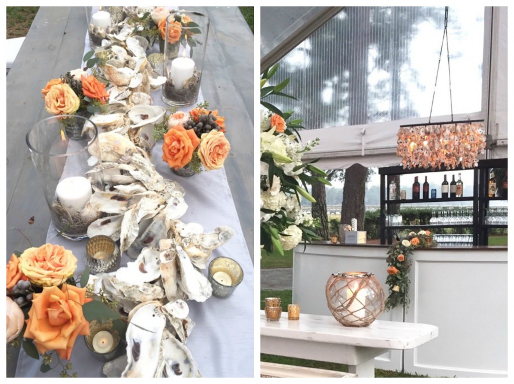 oyster shell wedding decor